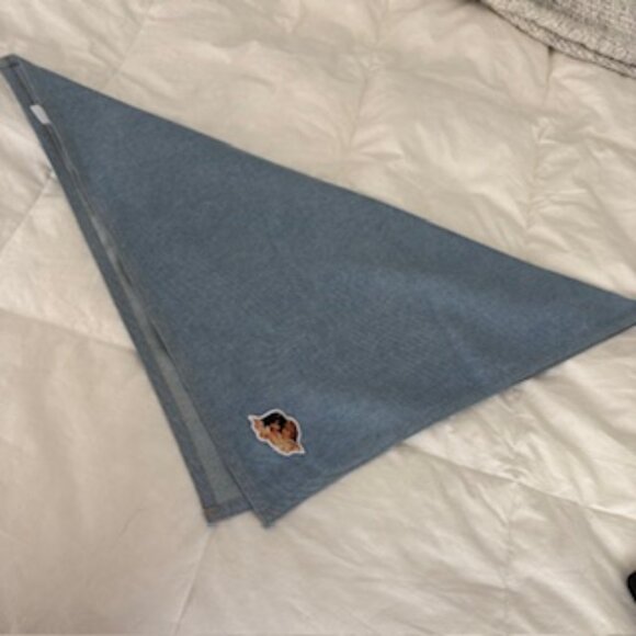 Fiorucci Blue Real Vintage Scarf with authentic Angle Patch - Picture 1 of 6